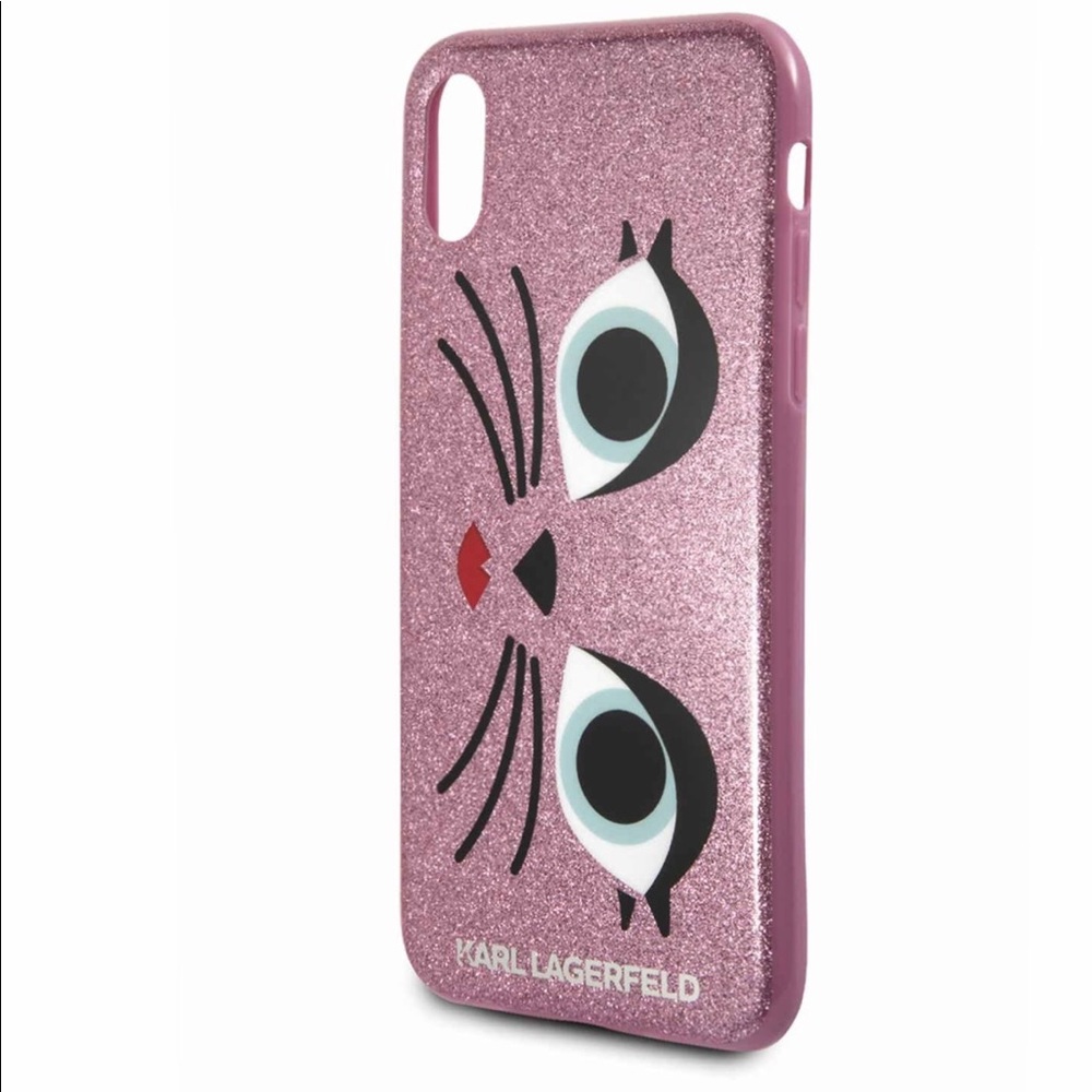 Karl Lagerfeld Pink Glitter iPhone X & XS Case